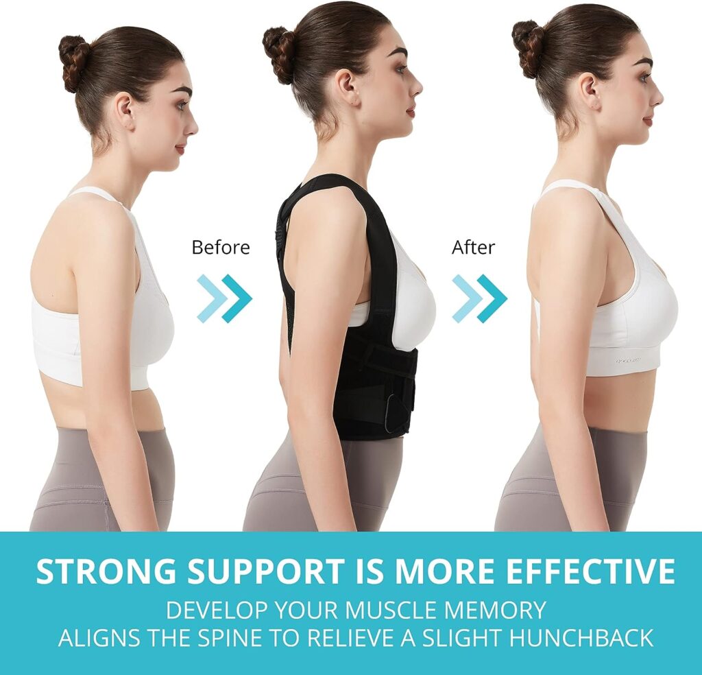 Back Brace and Posture Corrector for Women and Men, Adjustable And Lightweight Posture Corrector Back Support, Scoliosis and Hunchback Correction, Relief Back Pain, Provides Support And Shape For Neck, Shoulders And Back (Medium)