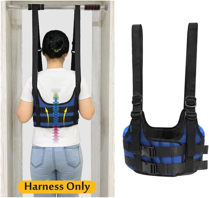 Back Stretcher Hanging Spinal Decompression Harness Back Alignment Device Decompressor Back Belt Lumbar Traction for Home Use Thoracic Stretcher Spine Reset Belt for Lower Back Pain (Medium)