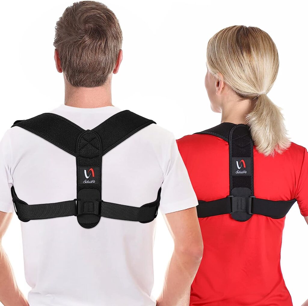 Schiara Posture Corrector for Men and Women, Comfortable Upper and Back Brace, Adjustable Back Straightener Support for Back, Shoulder  Neck