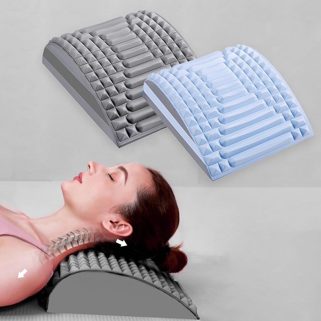 Zezzo Refresh Neck  Back Stretcher, Premium Back Neck and Massager Comfortable Adjustable Spine Posture Corrector Board Eliminate agonizing Neck Back Pain for Herniated Disc(Blue and Gray)